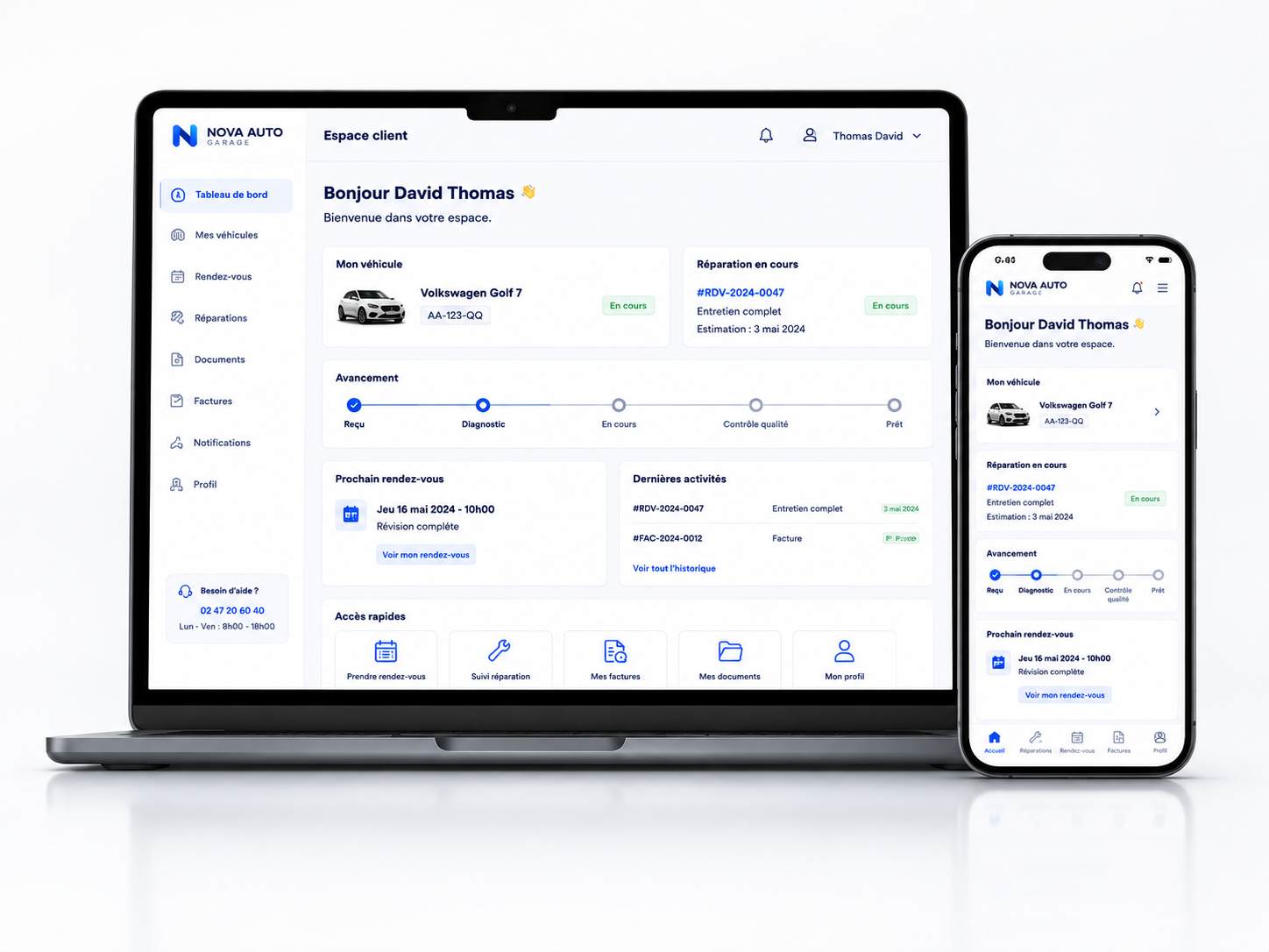 Service history in the client space
